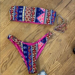 BRAND NEW never worn strapless boho bikini